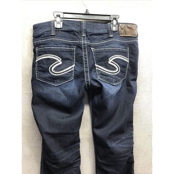 Silver Womens Jeans Size 18" W30/L31 Western Glove Works Dark Wash Distressed - Picture 13 of 16